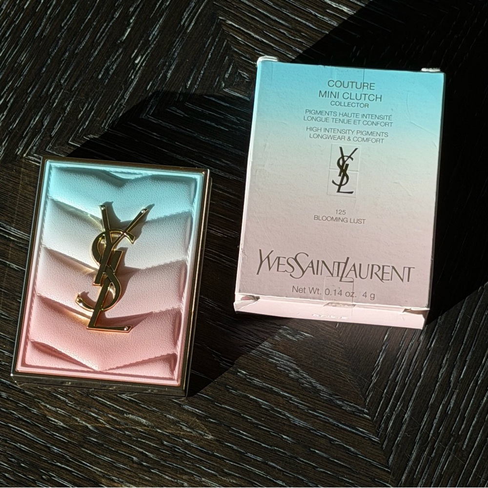 Yves Saint Laurent Pink and Gold Couture Clutch in Blooming Lust